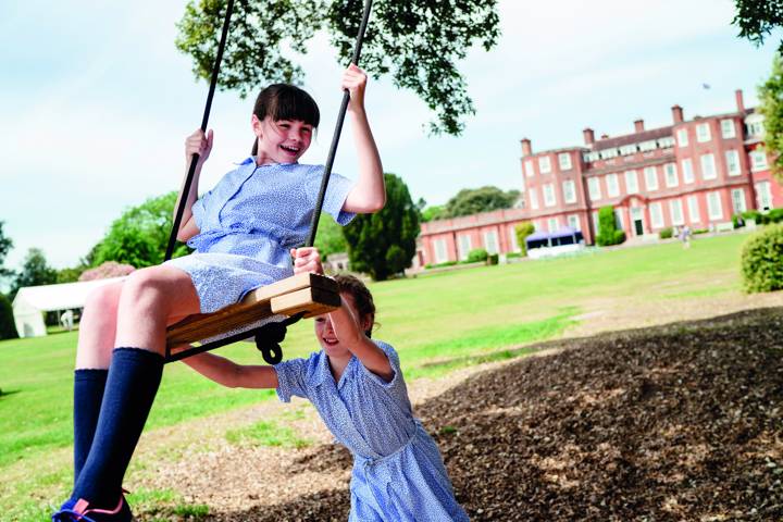 Children on a swing