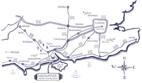 Walhampton Travel Map
